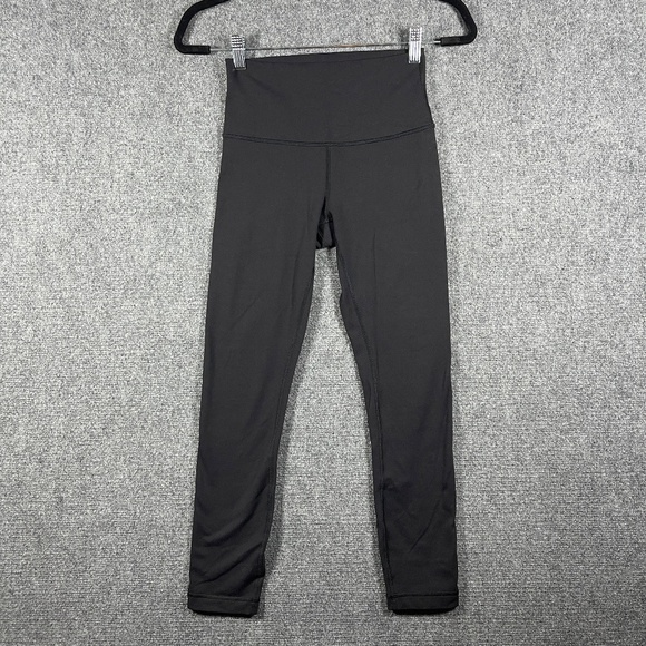 Lululemon Mid Rise Black Leggings Womens Size 4 #1222 - Picture 1 of 8